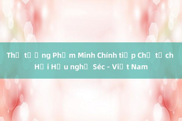 Thủ tướng Phạm Minh Chính tiếp Chủ tịch Hội Hữu nghị Séc - Việt Nam