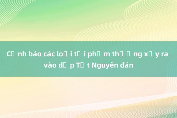 Cảnh báo các loại tội phạm thường xảy ra vào dịp Tết Nguyên đán