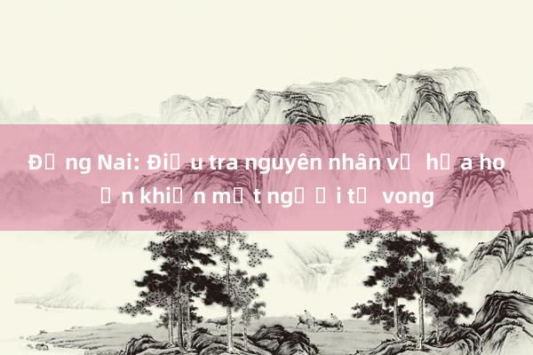 Đồng Nai: Điều tra nguyên nhân vụ hỏa hoạn khiến một người tử vong