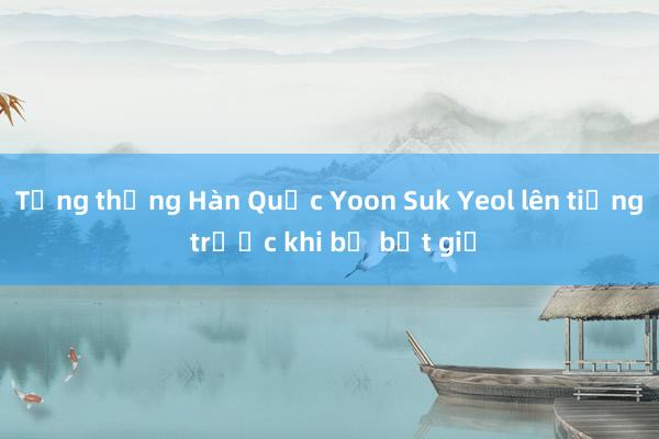 Tổng thống Hàn Quốc Yoon Suk Yeol lên tiếng trước khi bị bắt giữ