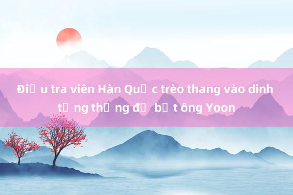 Điều tra viên Hàn Quốc trèo thang vào dinh tổng thống để bắt ông Yoon