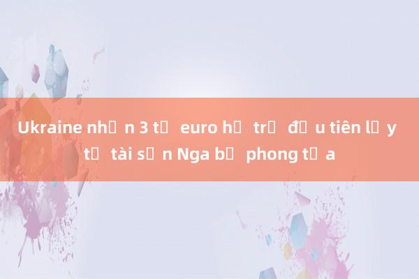 Ukraine nhận 3 tỷ euro hỗ trợ đầu tiên lấy từ tài sản Nga bị phong tỏa