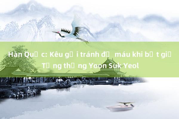 Hàn Quốc: Kêu gọi tránh đổ máu khi bắt giữ Tổng thống Yoon Suk Yeol