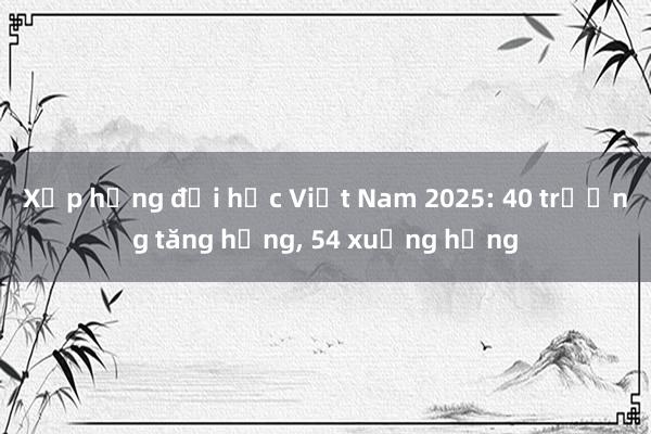 Xếp hạng đại học Việt Nam 2025: 40 trường tăng hạng， 54 xuống hạng