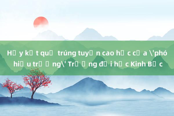 Hủy kết quả trúng tuyển cao học của 'phó hiệu trưởng' Trường đại học Kinh Bắc