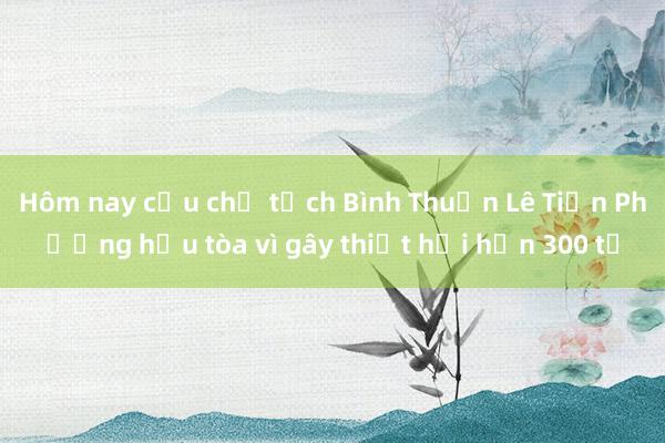 Hôm nay cựu chủ tịch Bình Thuận Lê Tiến Phương hầu tòa vì gây thiệt hại hơn 300 tỉ