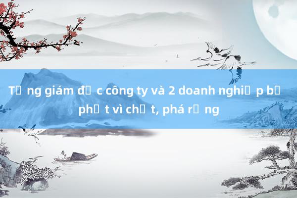 Tổng giám đốc công ty và 2 doanh nghiệp bị phạt vì chặt， phá rừng