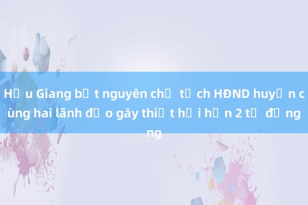 Hậu Giang bắt nguyên chủ tịch HĐND huyện cùng hai lãnh đạo gây thiệt hại hơn 2 tỉ đồng